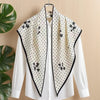 Women's Twill Blazer with Round Square Towel Wrap Accent for Spring in Versatile Solid Color