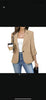 Women's Slim Fit One Button Polyester Solid Color Suit Collar Three-Quarter Sleeve Elegant Blazer with Wrinkle Sleeves for Spring in Black
