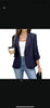 Women's Slim Fit One Button Polyester Solid Color Suit Collar Three-Quarter Sleeve Elegant Blazer with Wrinkle Sleeves for Spring in Black