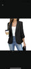 Women's Slim Fit One Button Polyester Solid Color Suit Collar Three-Quarter Sleeve Elegant Blazer with Wrinkle Sleeves for Spring in Black