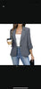 Women's Slim Fit One Button Polyester Solid Color Suit Collar Three-Quarter Sleeve Elegant Blazer with Wrinkle Sleeves for Spring in Black