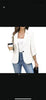 Women's Slim Fit One Button Polyester Solid Color Suit Collar Three-Quarter Sleeve Elegant Blazer with Wrinkle Sleeves for Spring in Black