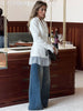 Women's Slim Fit Single Breasted Polyester Lace Blazer with Suit Collar Long Sleeves for Office in Winter Black White