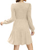 Women's Knit Dress, Square Neck, Long Sleeves and Tiered Skirt