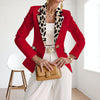 Women's Regular Fit Polyester Urban Landscape Lapel Cardigan with Long Sleeves One Button Closure and Buttons for Autumn Office Style