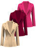 Women's Regular Fit Polyester Urban Landscape Lapel Cardigan with Long Sleeves One Button Closure and Buttons for Autumn Office Style