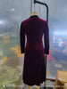 Women's Velvet-Style Blazer Dress, Double-Breasted Front, Long Sleeves and Split Hem