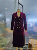 Women's Velvet-Style Blazer Dress, Double-Breasted Front, Long Sleeves and Split Hem