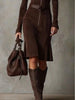 Women's Zip-Front Dress, Stand Collar, Long Sleeves and Shaped Waist