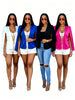 Women's Slim Fit Sleeveless Blended Solid Color Blazer with Suit Collar Korean Style for Spring in White Black