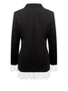 Women's Blazer, Lace Panels, Lapel Collar and Single-Button Front