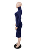 Women's Bodycon Dress, High Neck, Long Sleeves and Brushed Knit Fabric