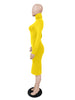 Women's Bodycon Dress, High Neck, Long Sleeves and Brushed Knit Fabric