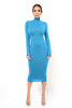 Women's Bodycon Dress, High Neck, Long Sleeves and Brushed Knit Fabric