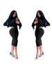 Women's Bodycon Dress, High Neck, Long Sleeves and Brushed Knit Fabric