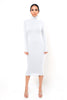 Women's Bodycon Dress, High Neck, Long Sleeves and Brushed Knit Fabric