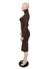 Women's Bodycon Dress, High Neck, Long Sleeves and Brushed Knit Fabric
