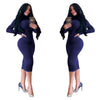 Women's Bodycon Dress, High Neck, Long Sleeves and Brushed Knit Fabric