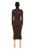 Women's Bodycon Dress, High Neck, Long Sleeves and Brushed Knit Fabric