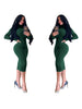 Women's Bodycon Dress, High Neck, Long Sleeves and Brushed Knit Fabric