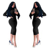 Women's Bodycon Dress, High Neck, Long Sleeves and Brushed Knit Fabric