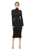 Women's Bodycon Dress, High Neck, Long Sleeves and Brushed Knit Fabric