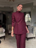 Women's Elegant Long Sleeve Solid Color Polyester Fashion Suit Set for Autumn Work Office in Solid Color