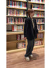 Women's Regular Fit Single Breasted Suit Collar Long Sleeve Casual Blazer with Buttons for Fall in Black Gray