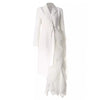 Women's One Button Suit Collar Long Sleeve Polyester Wood Ear Dress Sophisticated Style for Party in White Black