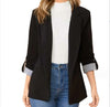 Women's Blazer, Contrast Lapels, Long Sleeves and Turnback Cuffs