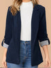 Women's Blazer, Contrast Lapels, Long Sleeves and Turnback Cuffs