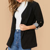Women's Blazer, Contrast Lapels, Long Sleeves and Turnback Cuffs