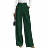 Women's Polyester Work Pants Dress with Pockets High Waist Wide Leg Straight Leg Business Casual for Spring in Black Pink Khaki Brown