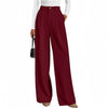 Women's Polyester Work Pants Dress with Pockets High Waist Wide Leg Straight Leg Business Casual for Spring in Black Pink Khaki Brown