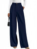 Women's Polyester Work Pants Dress with Pockets High Waist Wide Leg Straight Leg Business Casual for Spring in Black Pink Khaki Brown