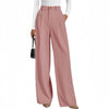 Women's Polyester Work Pants Dress with Pockets High Waist Wide Leg Straight Leg Business Casual for Spring in Black Pink Khaki Brown