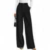 Women's Polyester Work Pants Dress with Pockets High Waist Wide Leg Straight Leg Business Casual for Spring in Black Pink Khaki Brown