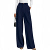 Women's Polyester Work Pants Dress with Pockets High Waist Wide Leg Straight Leg Business Casual for Spring in Black Pink Khaki Brown