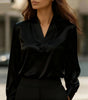 Women's Regular Fit Polyester Solid Color V-Neck Long Sleeve Pullover Blazer with Hood for Casual Work in Black Khaki Pink