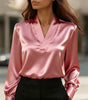 Women's Regular Fit Polyester Solid Color V-Neck Long Sleeve Pullover Blazer with Hood for Casual Work in Black Khaki Pink