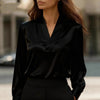 Women's Regular Fit Polyester Solid Color V-Neck Long Sleeve Pullover Blazer with Hood for Casual Work in Black Khaki Pink