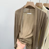 Women's Slim Fit Solid Color Lyocell Lotus Leaf Collar Long Sleeve Hooded Basic Cardigan for Fall in Black