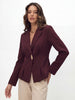 Women's Slim Fit Lapel Long Sleeve One Button Solid Color Polyester Cardigan for Urban Style Winter in Elegant Look