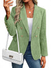Women's Double-Breasted Blazer, Lapel Collar, Long Sleeves and Textured Finish