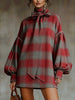Women's Mini Dress, Tie Neck, Long Puff Sleeves and Solid or Plaid Options