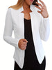 Women's Regular Fit Solid Color Casual Jacket with Lace Collar and Long Sleeves for Winter in White Black Red