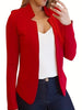 Women's Regular Fit Solid Color Casual Jacket with Lace Collar and Long Sleeves for Winter in White Black Red