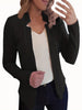 Women's Regular Fit Solid Color Casual Jacket with Lace Collar and Long Sleeves for Winter in White Black Red