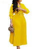 Purple Belt V-Neck Long Sleeve A-Line Pleated Dress Women Elegant Slim Evening Party Club Vestidos African Robe