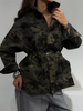 Camouflage Stand Collar Jackets Women's Casual Zipper Drawstring Waist-cinching Pockets Coat Autumn Ladies Outwear